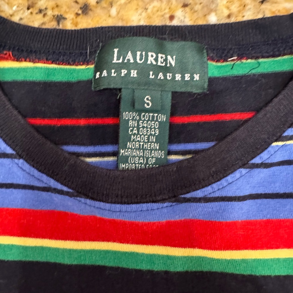 Lauren Ralph Lauren Y2K Multicolor Stripe Tee woman’s Small preppy baby T